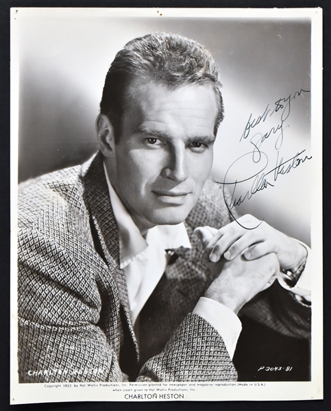 Collection of 11 Hollywood Actors Signed Photos Incl. Charlton Heston, Robert Wagner and Others (BAS)