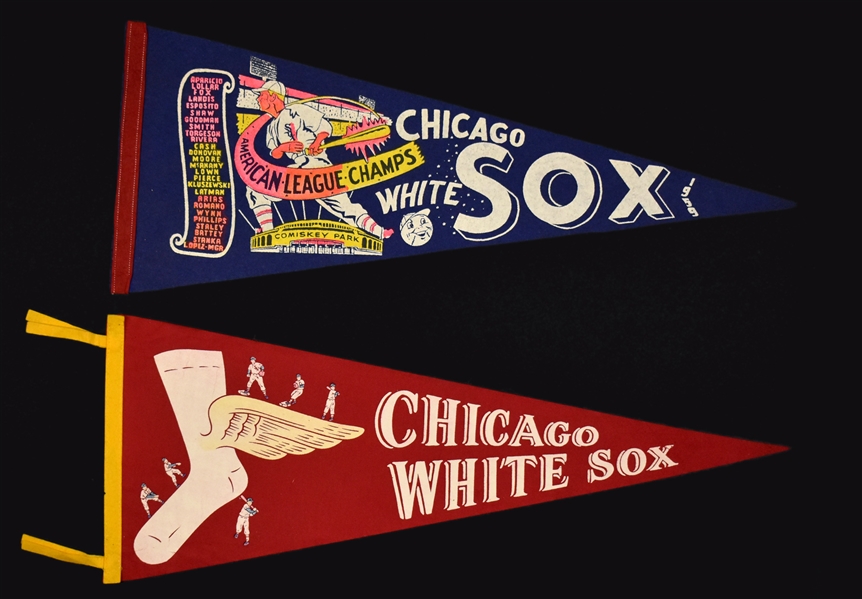 1959 Chicago White Sox Pennants (2) -  High Grade Pair!