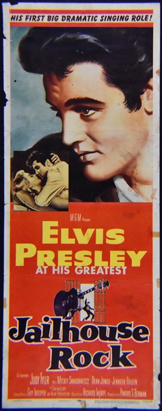 1957 <em>Jailhouse Rock</em> Insert Movie Poster - Starring Elvis Presley