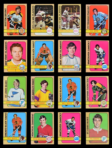 1972 Topps Hockey Collection of 44 Including #100 Bobby Orr