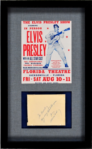 1956 Elvis Presley Autograph from His Famous Jacksonville “Florida Theatre” Concert Plus Original Autograph Book with Scotty Moore and Other Signatures (BAS) 