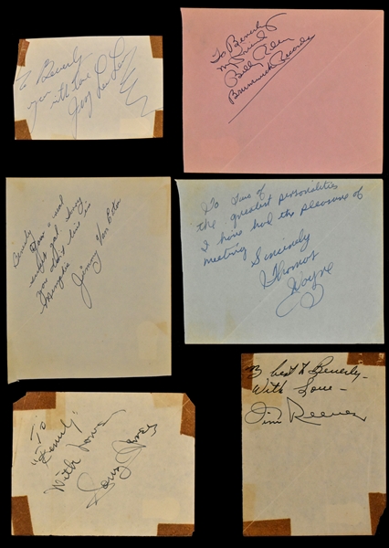 1957 SUN Records Stars Signed Collection with Jerry Lee Lewis, Billy Lee Riley and Jimmy Van Eaton Plus Others (6 Autographs) (BAS)