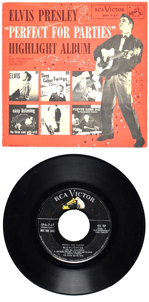 1956 RCA Victor45 RPM EP “White Line” Variation <em>Elvis Presley “Perfect for Parties” Highlight Album</em> (SPA-7-37)