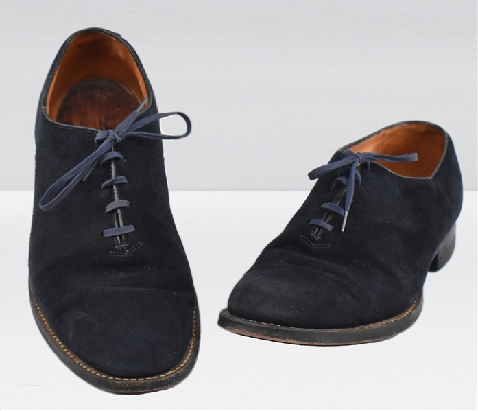 1956 Elvis Presley Owned and Worn Blue Suede Shoes -  Worn on the Infamous 1956 <em>Steve Allen Show</em> Appearance - Gifted to Memphis Mafia Member Alan Fortas