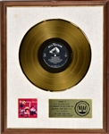 RIAA Gold Record Award for Elvis Presley 1957 LP <em>Elvis Christmas Album</em> - “Presented to RCA RECORD CORP” - Early White Linen Matte Style