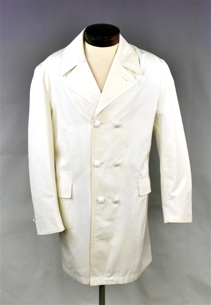 Elvis Presley Owned and Worn White Overcoat with Photos of Him Wearing in Las Vegas in 1969! Former Jimmy Velvet Collection