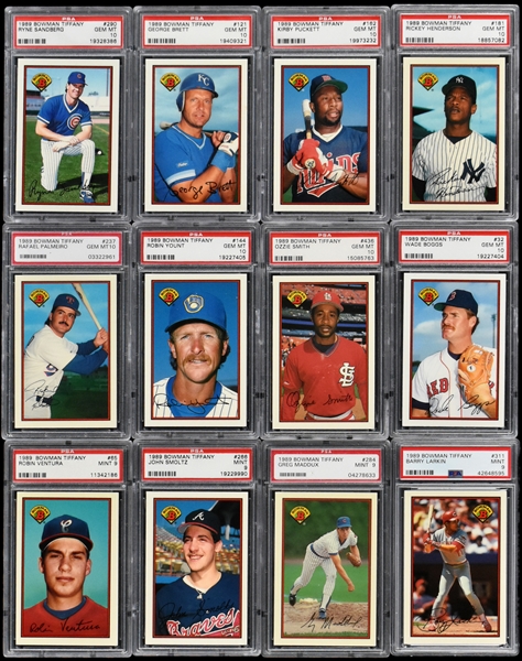 1989 Bowman Tiffany PSA-Graded Hall of Famers Collection of 23 with Many PSA GEM MINT 10s!
