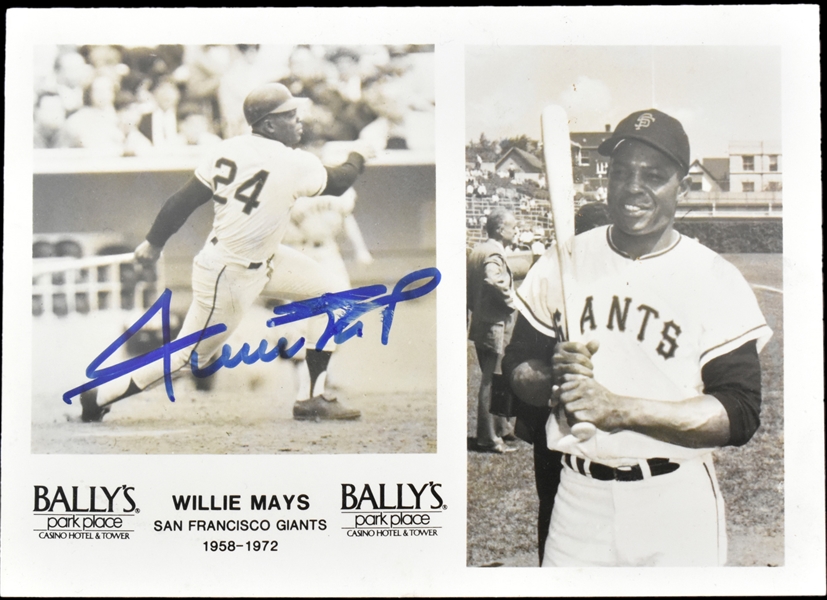 Willie Mays Signed 5x7 Souvenir Photograph (BAS)