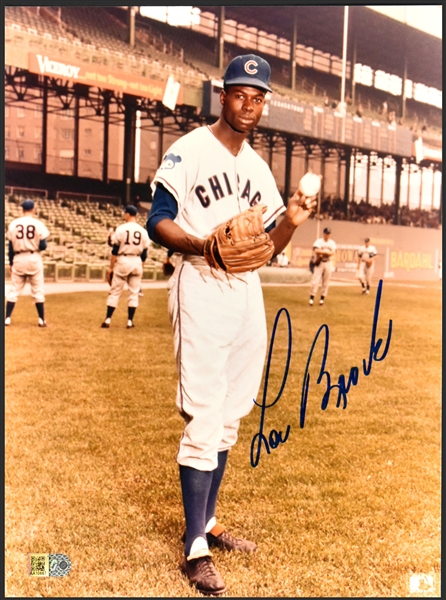 Lou Brock <em>in His Chicago Cubs Uniform</em> Signed 8x10 Photo (AI Verified)