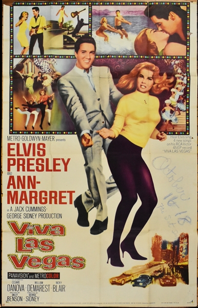 1964 <em>Viva Las Vegas</em> Three Sheet Movie Poster (Missing One Section) – Starring Elvis Presley and Ann-Margret