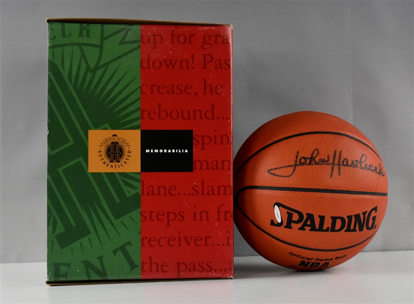 John Havlicek Upper Deck Authenticated Signed Spalding NBA Basketball – Boston Celtics Legend – with Original UDA Box