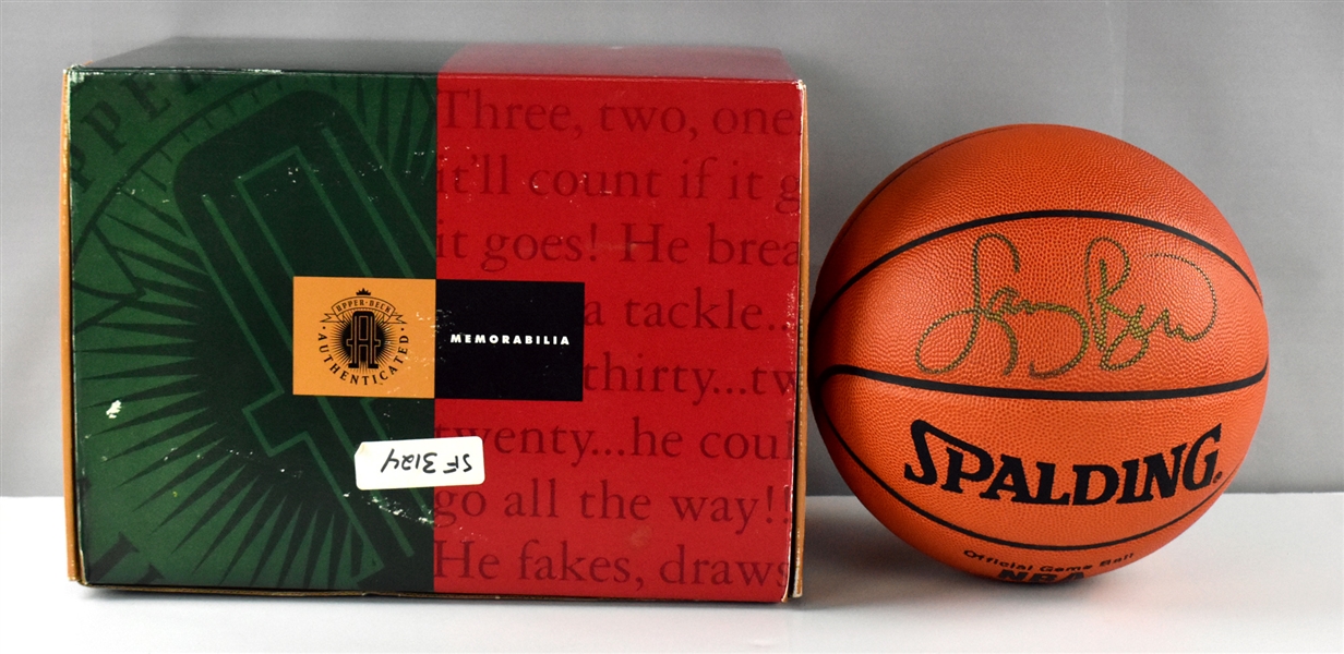 Larry Bird Upper Deck Authenticated Signed Spalding NBA Basketball – Boston Celtics Legend – with Original UDA Box