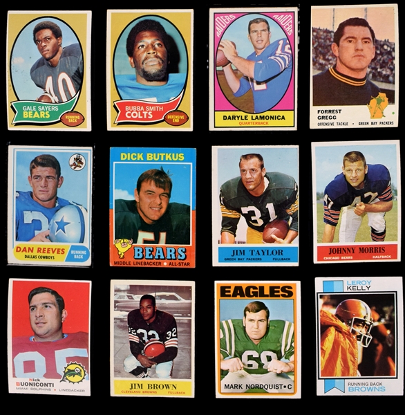 1958-1979 Topps, Fleer and Philadelphia Football Shoebox Collection of 1,215 Cards!!
