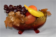 Elvis Presleys Decorative Glass Fruit Bowl and Fruit from Graceland– From the Collection of Graceland Cook Nancy Rooks