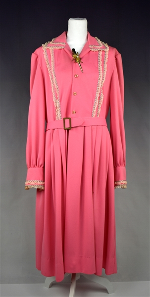 Elvis Presleys Grandmother Minnie Maes Pink Dress and Decorative Clip– From the Collection of Graceland Cook Nancy Rooks