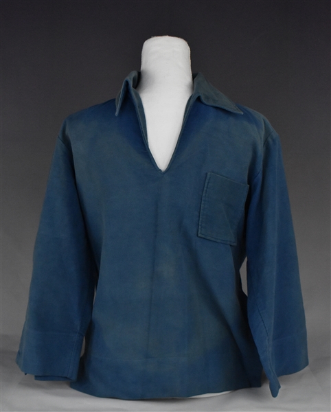 Elvis Presley Owned 1960s Royal Blue "Segal Collar" Pullover Shirt Given to Sonny West – Former Mike Moon Collection