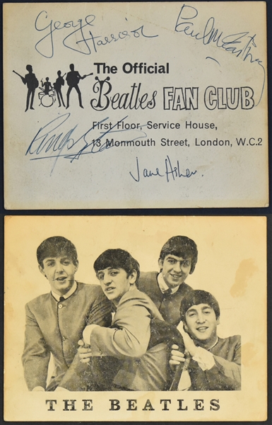 1963 Beatles Fan Club Postcard Signed by Paul McCartney, George Harrison and Ringo Starr (Caiazzo)