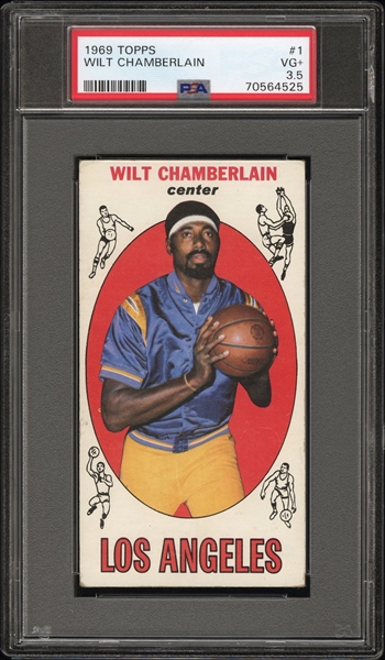 1969 Topps Basketball #1 Wilt Chamberlain – PSA VG+ 3.5