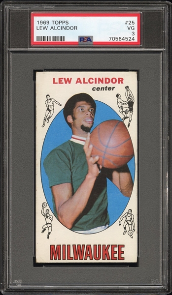 1969 Topps Basketball #25 Lew Alcindor  – PSA VG 3