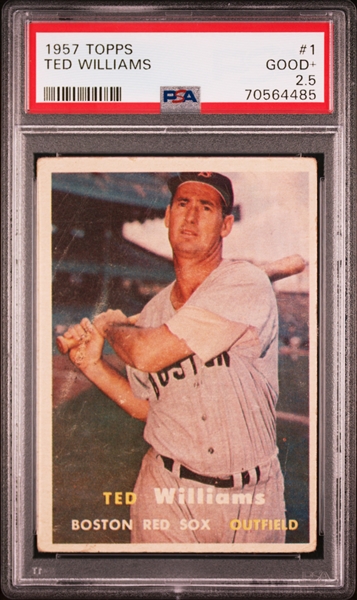 1957 Topps #1 Ted Williams – PSA GD+ 2.5