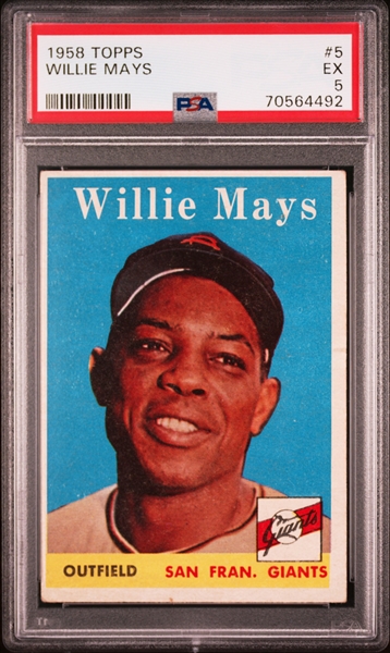 1958 Topps #5 Willie Mays – PSA EX 5