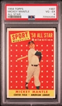 1958 Topps #487 Mickey Mantle All Star – PSA VG-EX 4