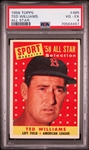 1958 Topps #485 Ted Williams All Star – PSA VG-EX 4