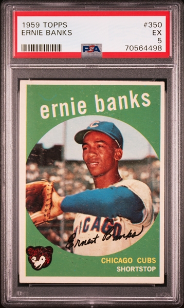 1959 Topps #350 Ernie Banks – PSA EX 5