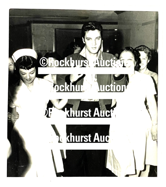 1957 Elvis Presley Original News Service Photo Leaving Hospital During <em>Jailhouse Rock</em> Filming