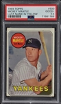 1969 Topps #500 Mickey Mantle Yellow Letter – PSA GD+ 2.5