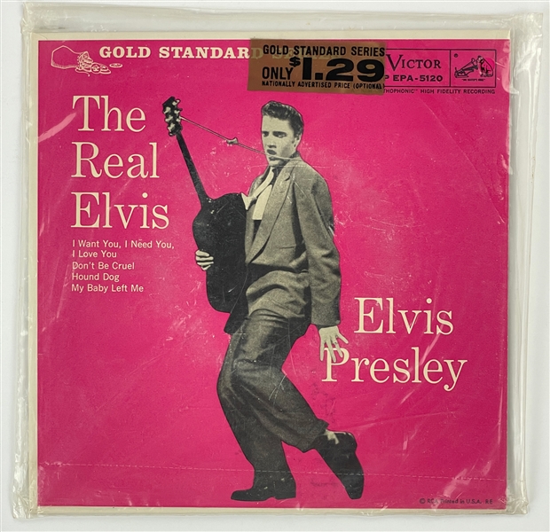 1959 STILL SEALED RCA 45 RPM EP Elvis Presleys <em>The Real Elvis</em> (EPA-5120)