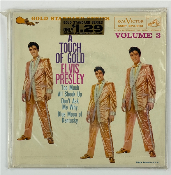 1960 STILL SEALED RCA 45 RPM EP Elvis Presleys <em>A Touch of Gold, Volume 3</em> (EPA-5141)