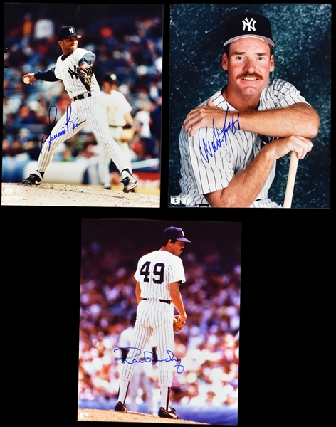 New York Yankee Legends Signed 8x10 Photos Incl. Mariano Rivera, Wade Boggs and Ron Guidry (BAS)