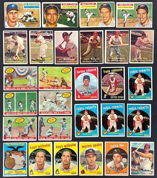 1953-1959 Topps Collection (408) with Many Hall of Famers and Some Duplication