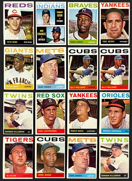 1964 Topps Partial Set (250/587) with Duplication - 456 Total Cards