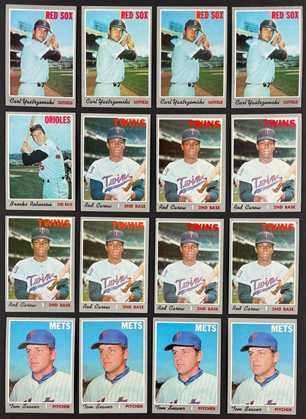 1970 Topps Baseball Hoard of 2,300+ Cards Incl. 494-Card Partial Set - Loaded with Hall of Famers!