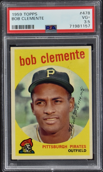 1959 Topps #478 Bob Clemente - PSA VG+ 3.5
