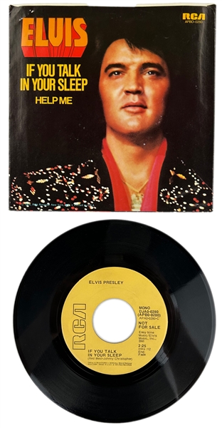 1974 Elvis Presley RCA Victor Tan Label  “Not For Sale” 45 RPM Single "If You Talk In Your Sleep" / "Help Me" with Picture Sleeve (APBO-0280) - <em>Promised Land</em>