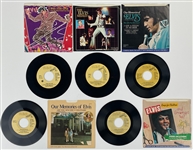 1970s -1980s Elvis Presley RCA Victor Tan Label  “Not For Sale” 45 RPM Singles Group of Five