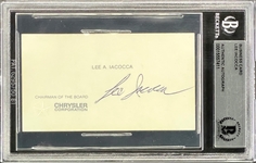 Lee Iacocca Signed Chrysler "Chairman of the Board" Business Card (Beckett Encapsulated)