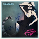 1988 Scorpions Band-Signed <em>Savage Amusement</em> Record Store Album Cover Slick (BAS) Incl. Rudolph Schenker and Klaus Meine