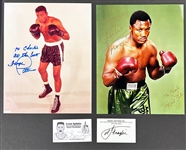 Boxing Champions Signed Collection of Four with Joe Frazier (2), Leon Spinks and Floyd Patterson (BAS)