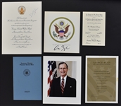 Vice President Dan Quayle Signed Presidential Inaugural Invitation and U.S. Seal Plus Other Presidential Invitations (6 Items) (BAS)