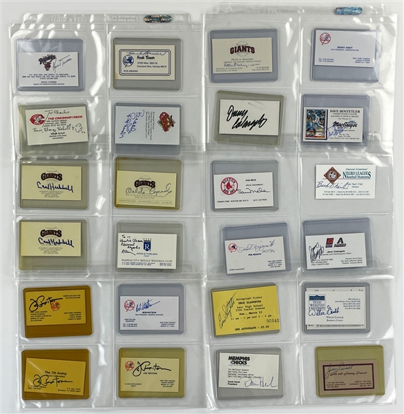 Baseball Hall of Famers, Superstars and Executives Signed Business Card Collection of 87 Incl. Orlando Cepeda, Enos Slaughter, Brooks Robinson, Hank Bauer (BAS)