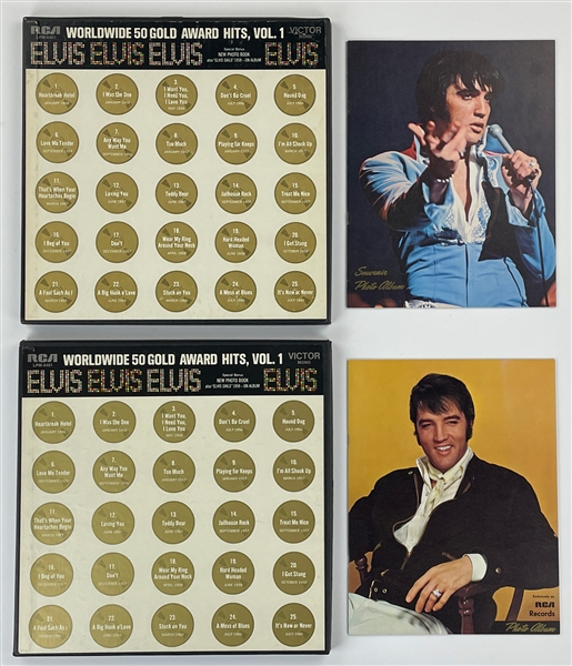Pair of 1970 <em>Elvis: Worldwide 50 Gold Award Hits Volume 1 </em> LPs - Both Las Vegas Menu and Vinyl Variations