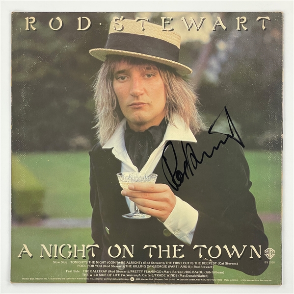 Rod Stewart Signed 1976 LP <em>A Night on the Town</em> (BAS)