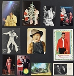 Group of 9 Elvis Presley Christmas and Other Postcards and Other Fan Club Ephemera