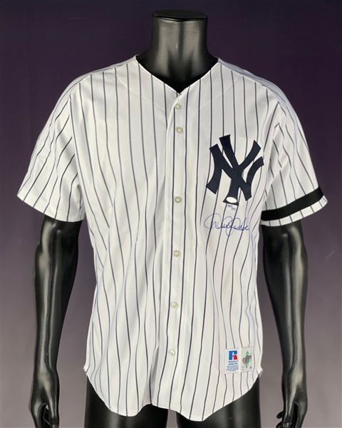 Derek Jeter Signed Limited Edition 1999 New York Yankees Jersey (387/500) with Joe DiMaggio Black Armband (Steiner)