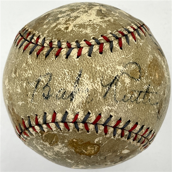 1928 New York Yankees  World Series Champion Team Signed Baseball with Babe Ruth on the Sweetspot (BAS)