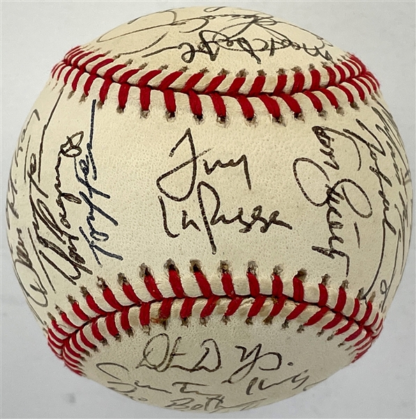 1997 St. Louis Cardinals Team Signed National League Baseball With 33 Signatures Incl. Mark McGwire, Tony La Russa and Dennis Eckersley (BAS)